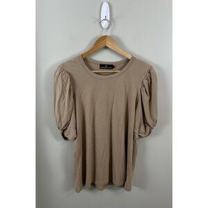 Pomander Place Taupe Puff Sleeve Tee